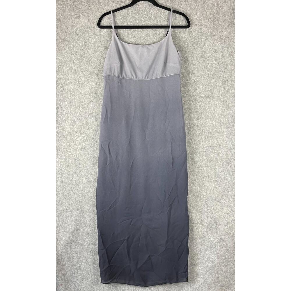 VTG Y2K Ann Taylor Loft Dress Womens 6 Gray Ombre Babydoll Minimal Grunge Witchy